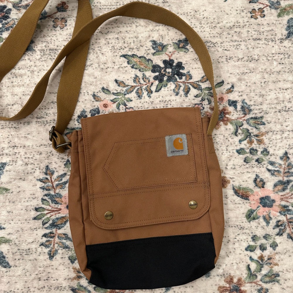 Carhartt Brown and Black Messenger Bag Durable Canvas